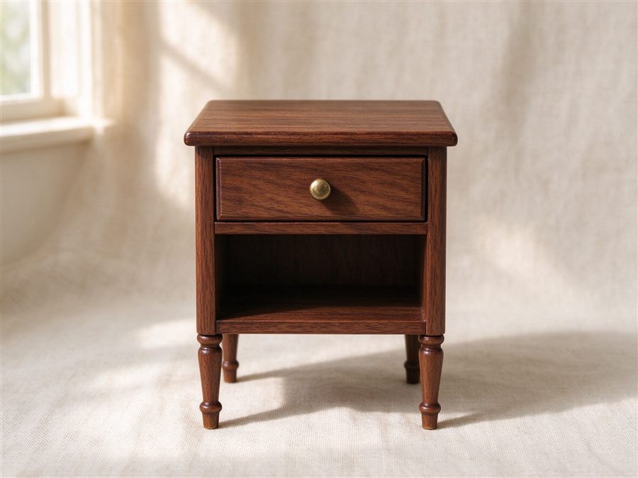 Bedside Nightstand with Drawer detail