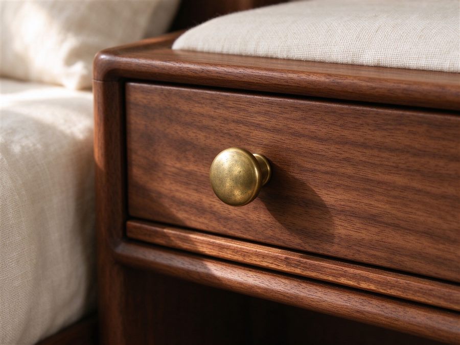 Bedside Nightstand with Drawer detail