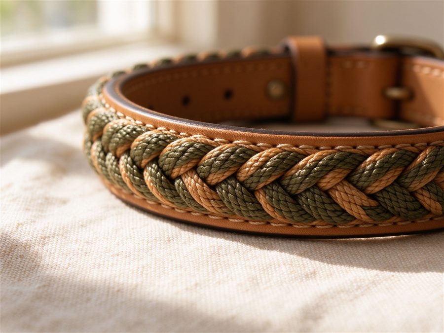 Braided Dog Collar detail