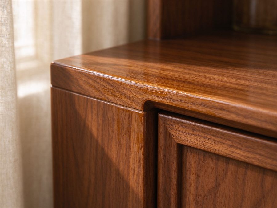 Corner Cabinet with Turned Legs detail