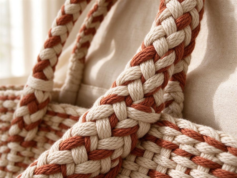 Braided Cotton Bag Handles detail