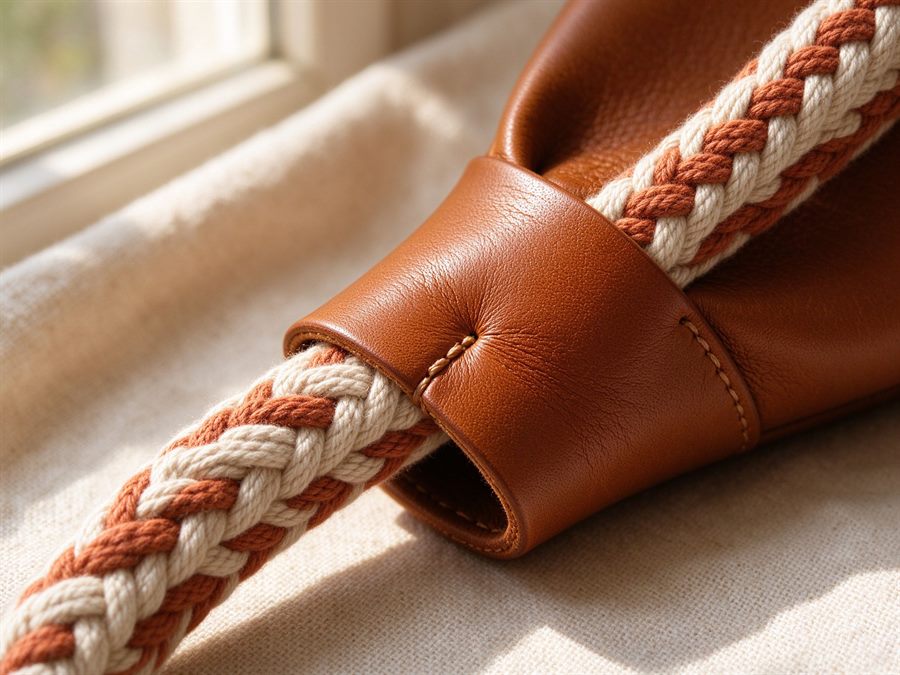 Braided Cotton Bag Handles detail