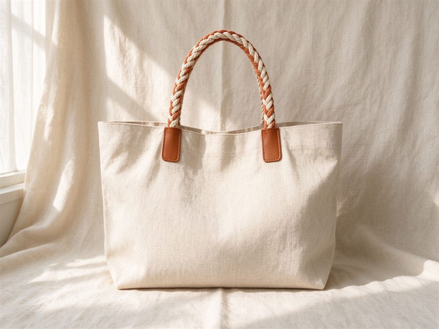 Braided Cotton Bag Handles detail