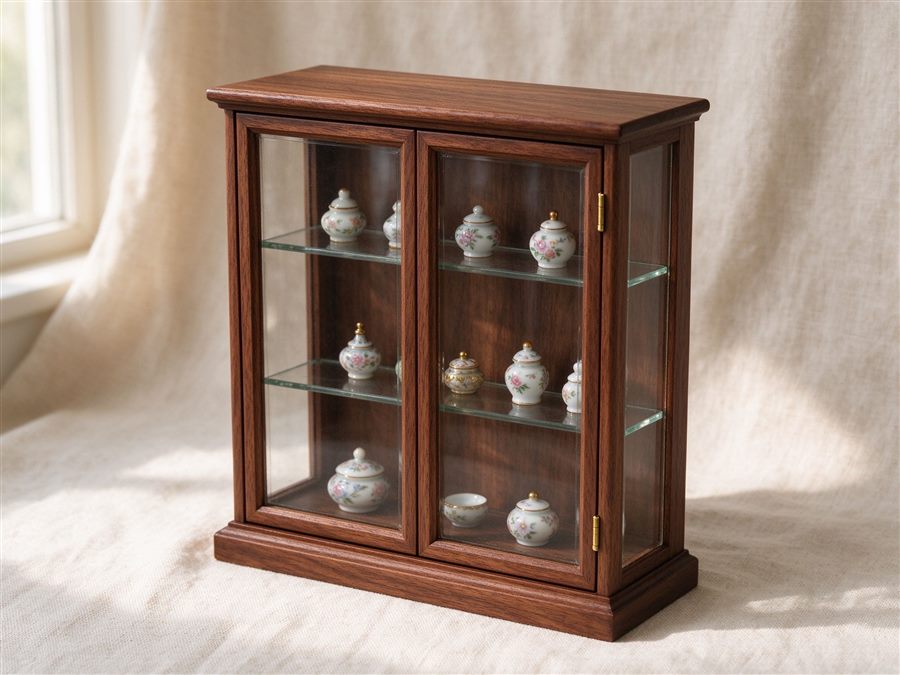 Curio Display Cabinet with Glass Doors detail