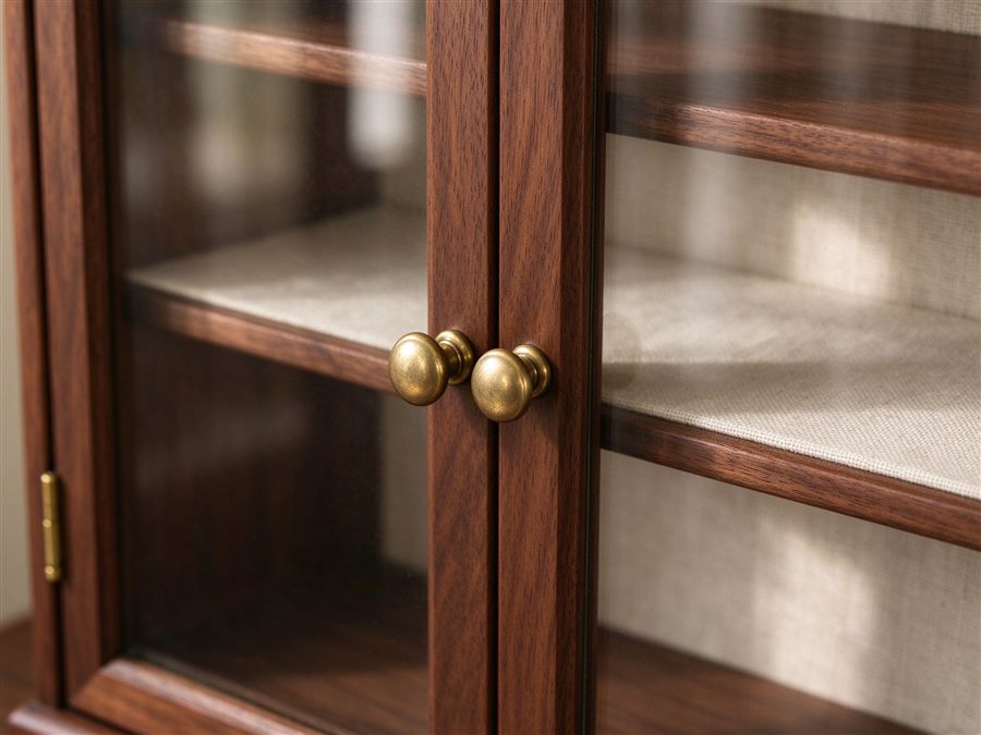 Curio Display Cabinet with Glass Doors detail
