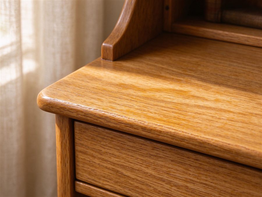 Mini Oak Writing Desk detail