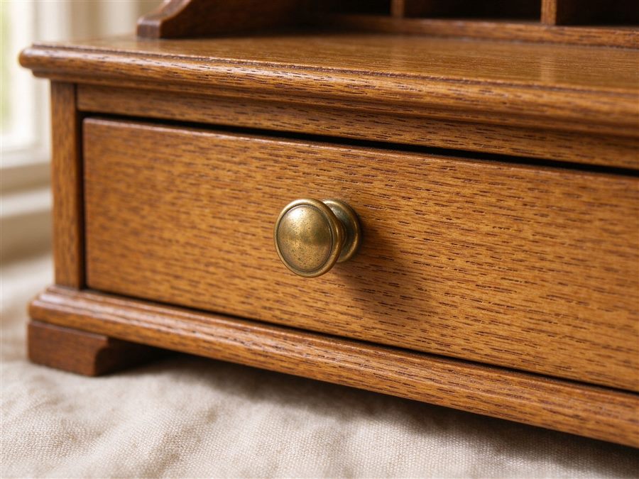 Mini Oak Writing Desk detail