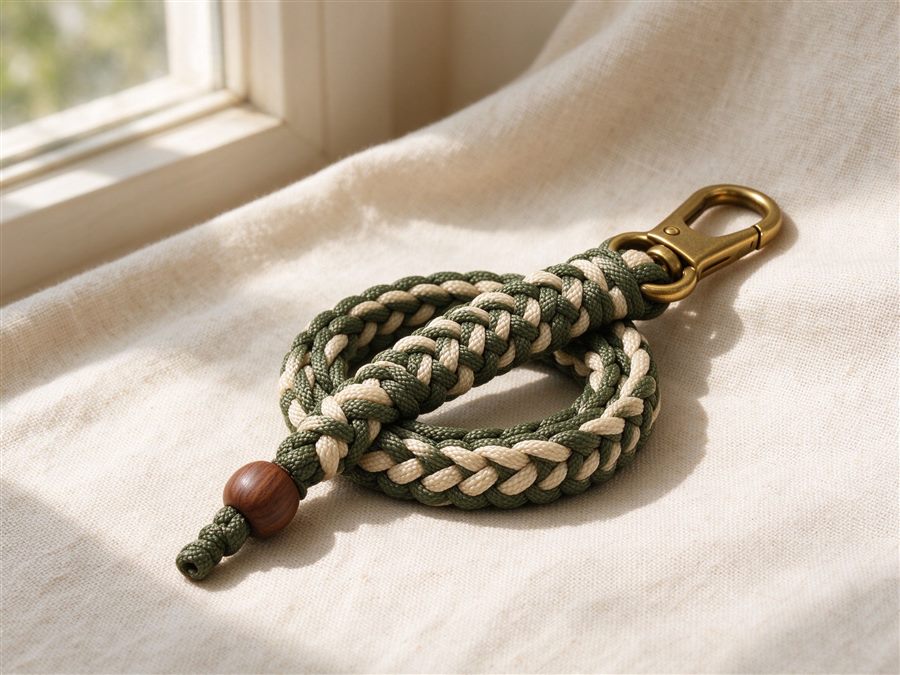 Paracord Keychain with Brass Clasp