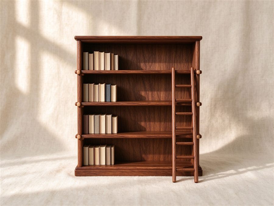 Tiered Bookshelf detail