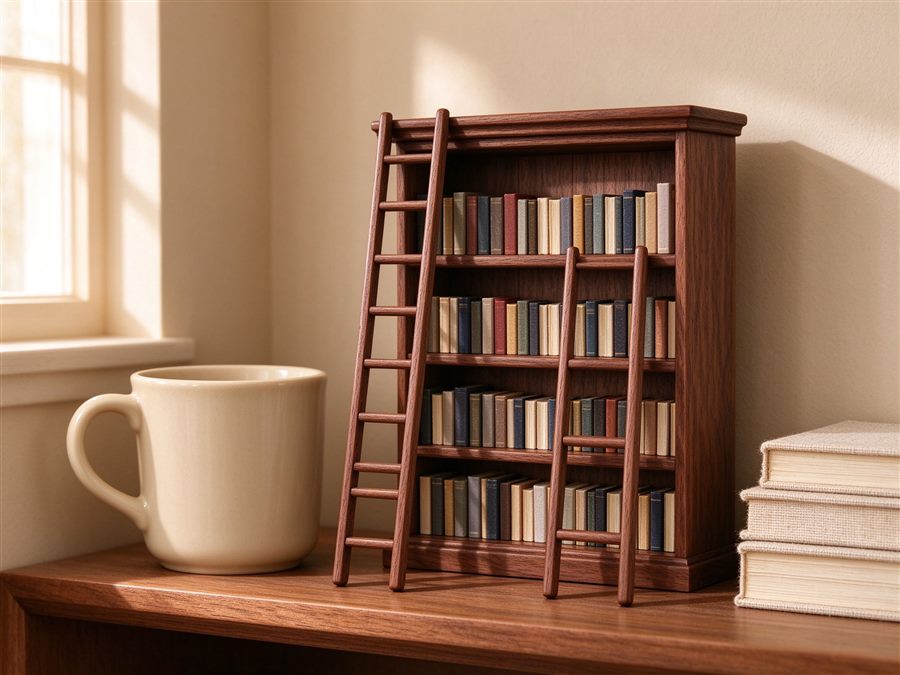Tiered Bookshelf detail